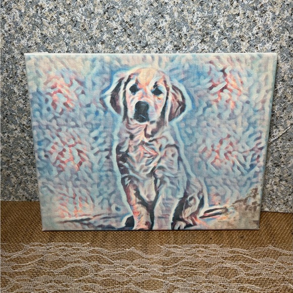 Colorful “Labrador Puppy” dog canvas - Picture 1 of 1